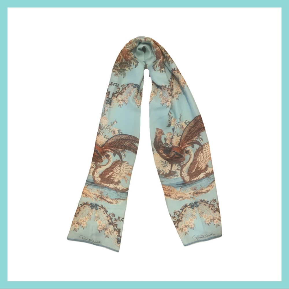 Roberto Cavalli silk wool cashmere scarf/shawl NWOT - Picture 1 of 5